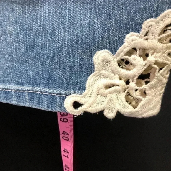 NYDJ Ankle straight leg jeans lift & tuck technology, crocheted ankle, size 14P - Picture 6 of 10